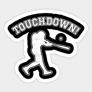 Baseball Touchdown Funny Sticker